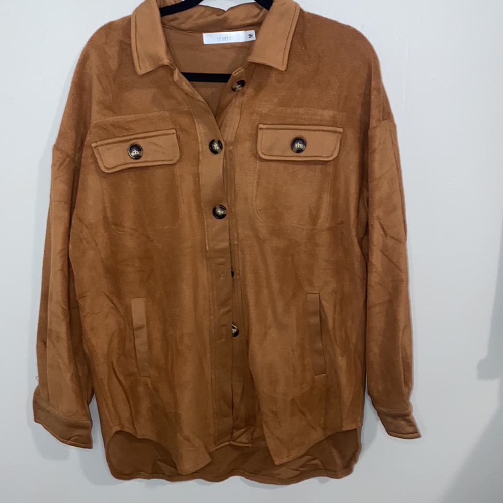 🌵Maple colored Oversized fleece button up jacket! - Picture 2 of 8